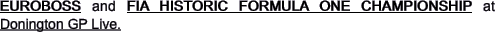 EUROBOSS and FIA HISTORIC FORMULA